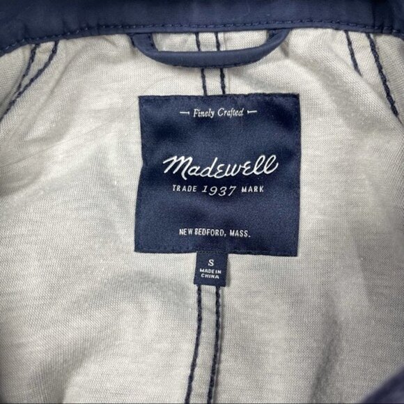 Madewell Fieldwalk Navy Blue Hooded Winter Jacket Women's Size Small S - Picture 10 of 12